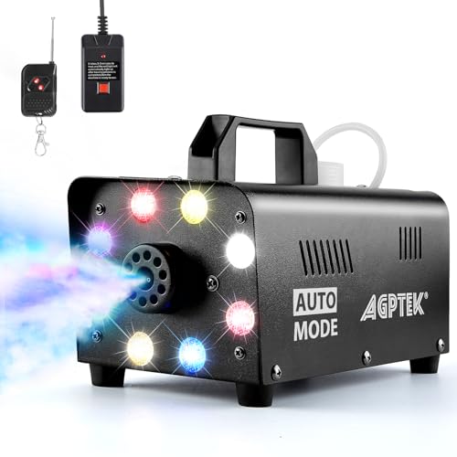 Nebelmaschine, AGPtEK Nebel Maschine mit kabelloser Fernbedienung UND LED Licht,...