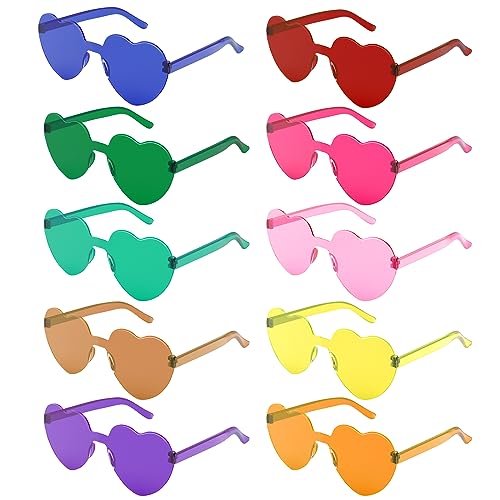 SUTOUG 10PCS Heart-Shaped Glasses, Lustige Partybrille für Kinder Erwachsene,...
