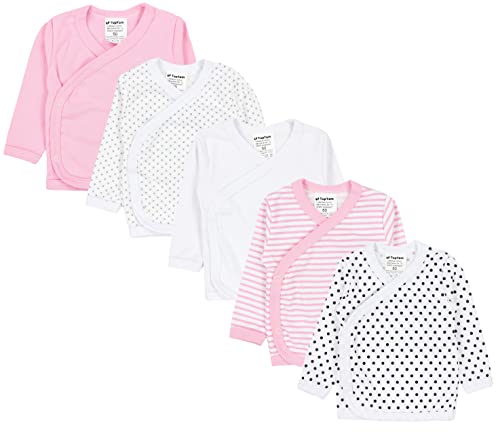 TupTam Baby Mädchen Langarm Wickelshirt Baumwolle 5er Set, Farbe: Mehrfarbig 6,...