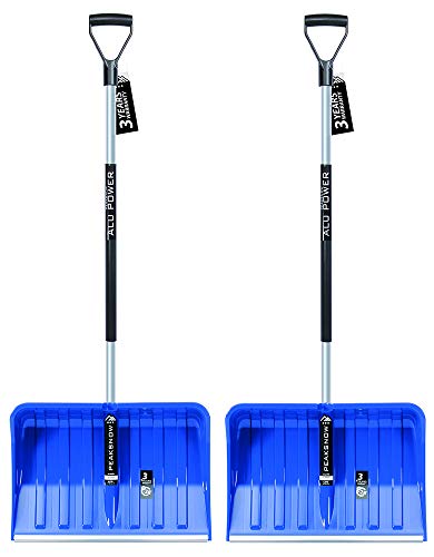2x Schneeschaufel mit ergonomischem Griff - Schneeräumer für kleine und große...