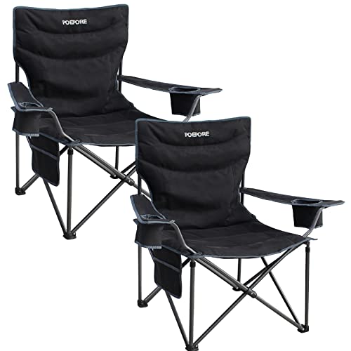 POEPORE Campingstuhl 2er Set Faltbar bis 180 KG Klappstuhl Gepolstert mit...