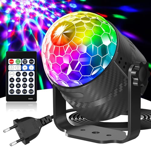 Gobikey Discokugel, 360° Rotierende Musikgesteuert Discolicht Partylicht Mit...