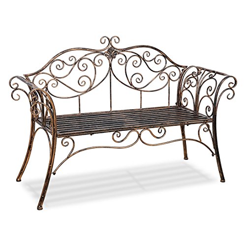 HLC Metall 133 * 49 * 90 cm Bank Gartenbank Ruhebank doppelte Sitz Bronze...